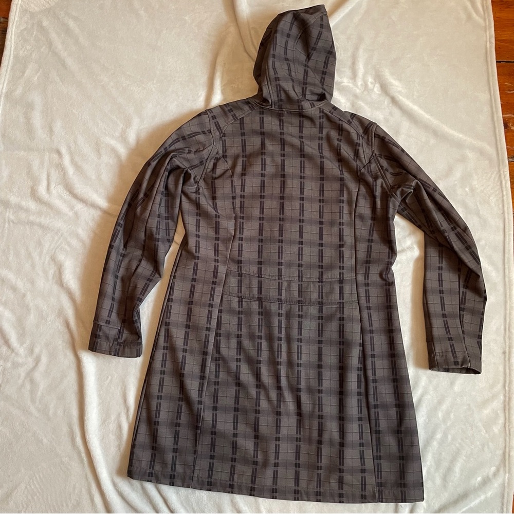 Vuarnet Women Sz 14 Gray Plaid Fleece Lined Booded Zip Up Coat - Picture 7 of 7